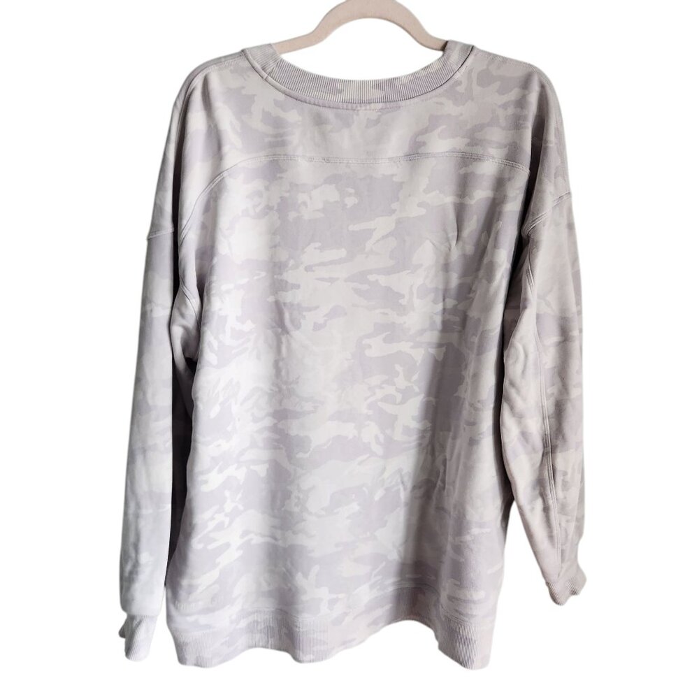 Lululemon Sweatshirt 10 Gray Lilac Camo Perfectly Oversized Crew Pullover - Picture 6 of 11